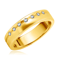 Кольцо обручальное из желтого золота с бриллиантами, арт. 1002 ж