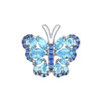 Подвеска в виде бабочки из серебра