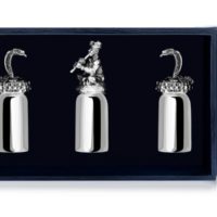Набор серебряных рюмок «Заклинатель змей» с чернением из 3 предметов